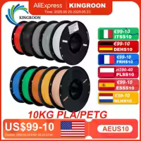 Deals on KINGROON 22LBS PETG or PLA filament 3D Printer Filament 10 Rolls 1KG